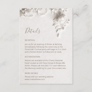 3D Roses Wildflowers White Enclosure Card