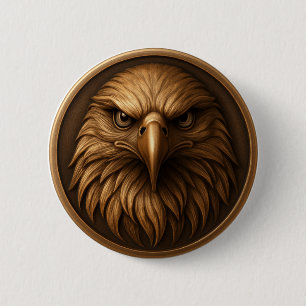 3D Royal Eagle Head Medallion Style Button
