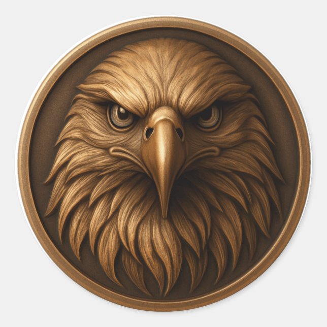 3D Royal Eagle Head Medallion Style Sticker (Devant)