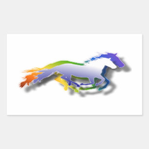 3D Running Horses Sticker