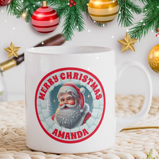 3D Santa Christmas Personalized Kids Hot chocolate Coffee Mug (Creator Uploaded)