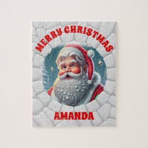 3D Santa Claus Christmas Personalized Kids Jigsaw Puzzle