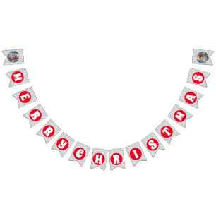 3D Santa Claus Christmas Red Holiday Bunting Flags