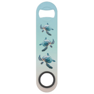 3D Sea Turtles  Ocean Themed Bar Key