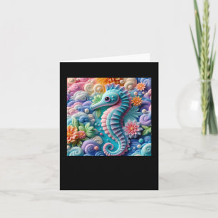 3d Seahorses Sticker  Card