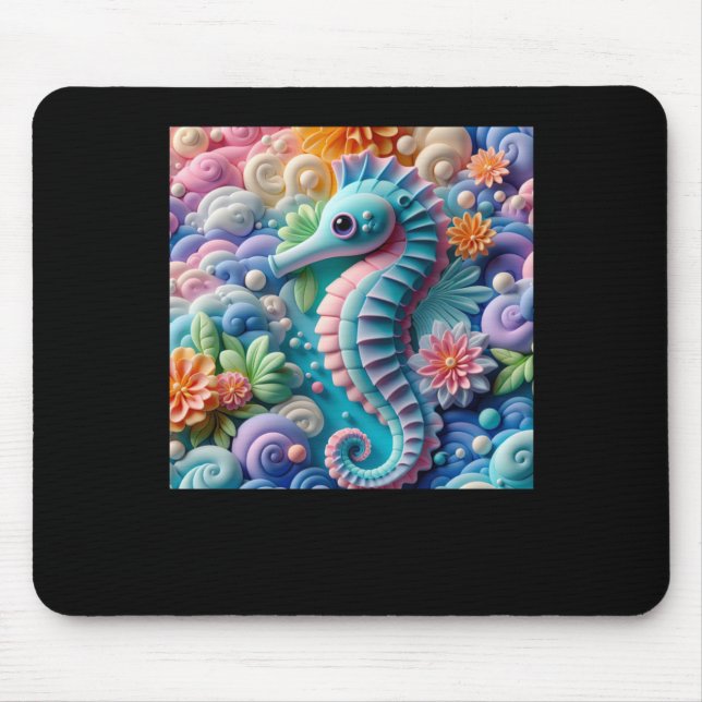 3d Seahorses Sticker  Mouse Pad (Front)