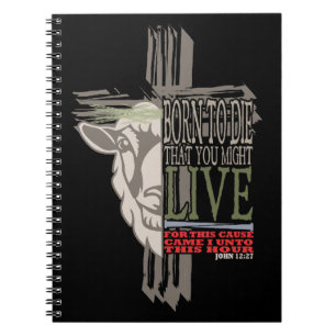 3D Shadow Cross Sacrificial Lamb Born To Die Notebook