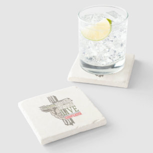 3D Shadow Cross Sacrificial Lamb Born To Die Stone Coaster