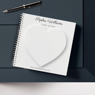 3D shadow white heart minimalist  Notebook