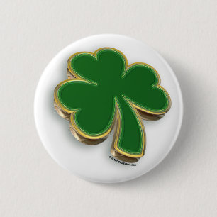 3D Shamrock 2 Inch Round Button