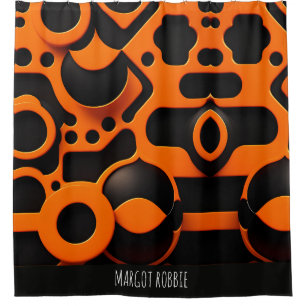 3D Shapes Circles Orange Urban Geometric Pattern