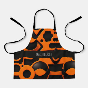 3D Shapes Circles Orange Urban Geometric Pattern Apron