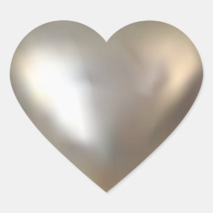 3D Silver Heart Sticker