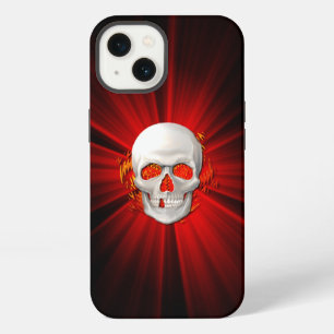 3D Skull in Glowing Fire iPhone 13 Case