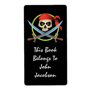 3D Skull Pirate Label
