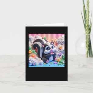 3d Skunk Sticker Card