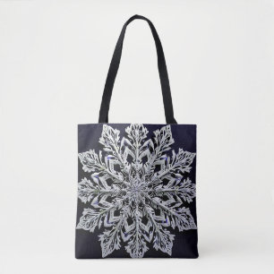 3d snowflake tote bag