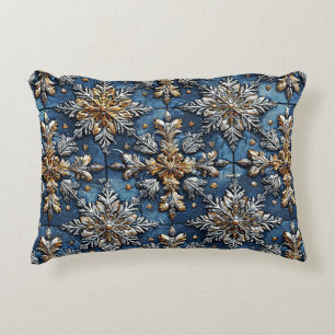 3d snowflakes accent pillow