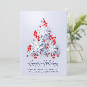 3D Snowflakes Christmas Tree Corporate Greeting Holiday Card