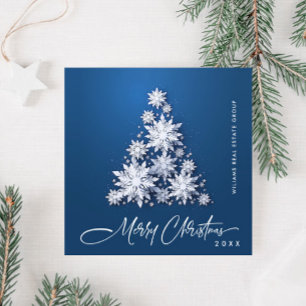 3D Snowflakes Christmas Tree Corporate Greeting Holiday Card