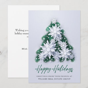 3D Snowflakes Christmas Tree Corporate Greeting Holiday Card