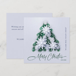 3D Snowflakes Christmas Tree Corporate Greeting Holiday Card