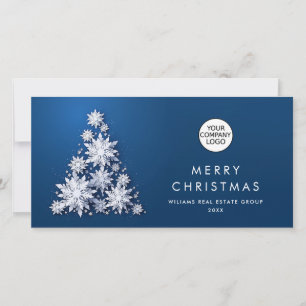 3D Snowflakes Christmas Tree Corporate Greeting Holiday Card