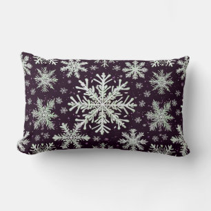 3d snowflakes lumbar pillow