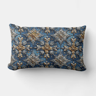 3d snowflakes lumbar pillow