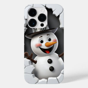 3D Snowman Christmas Case-Mate iPhone 14 Pro Case