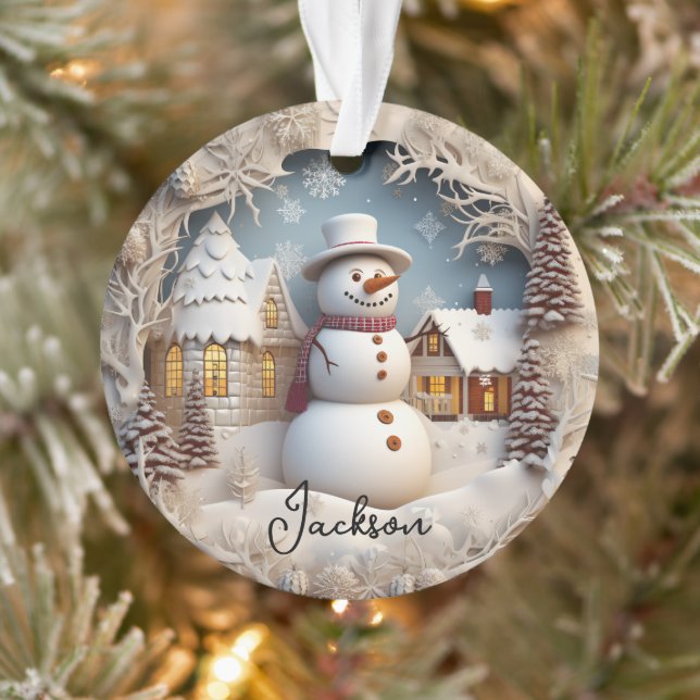 3D Snowman Christmas Ornament (Tree)
