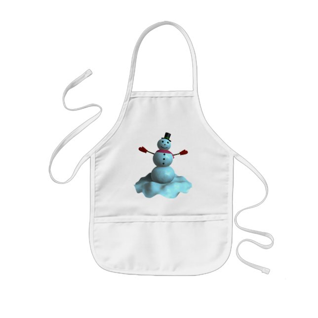 3D Snowman Kids Apron (Front)