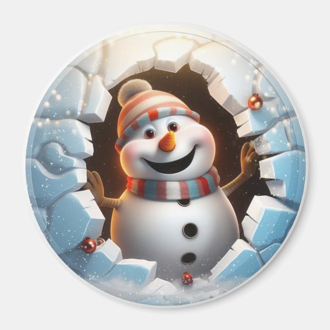 3D Snowman Magnet (Front)