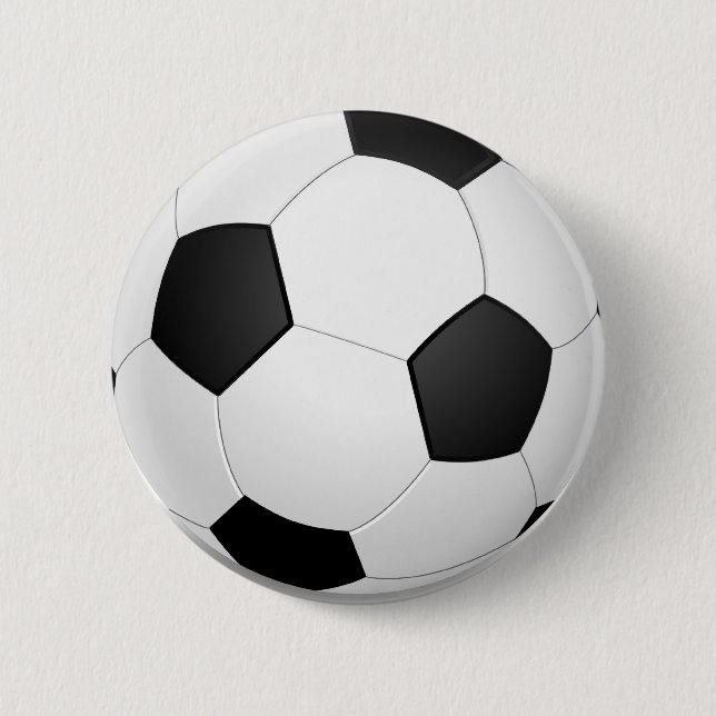 3D Soccer Ball 2 Inch Round Button (Front)