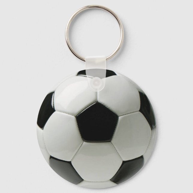 3D Soccer ball Basic Button Keychain (Front)