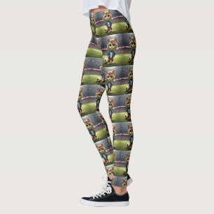 3D Soccer Cat, Leggings