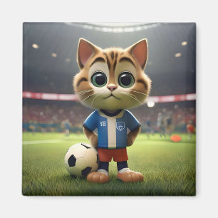 3D Soccer Cat, Magnet