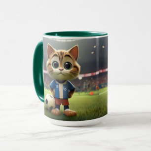 3D Soccer Cat, Mug