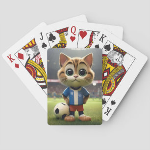 3D Soccer Cat, Playing Cards