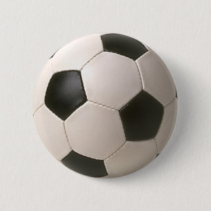 3D Soccerball Black White Football 2 Inch Round Button