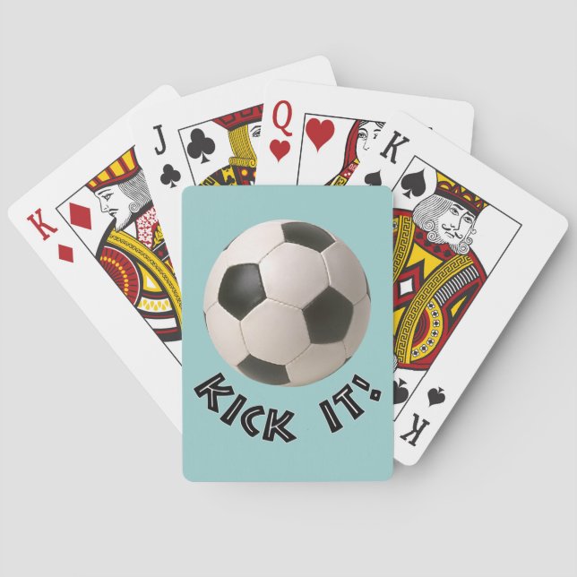 3D Soccerball Sport Kick It Playing Cards (Back)