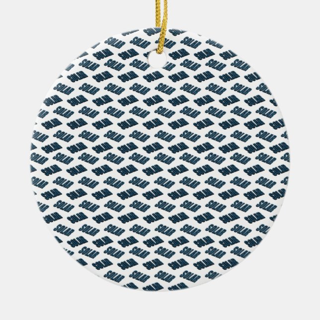 3d solar panel pattern. ceramic ornament (Front)