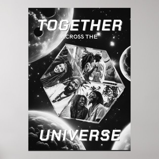 3D Space photo cube with planet poster (Front)