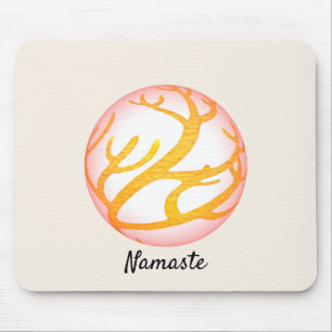 3D Sphere Eastern Design Namaste Mouse Pad