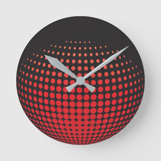 3D Spheres with Dots Round Clock (Front)