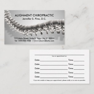 3D Spine Graphic Chiropractic Appointment Cards