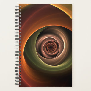3D Spiral Abstract Warm Colors Modern Fractal Art Planner