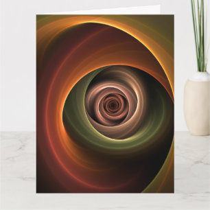3D Spiral Abstract Warm Colors Modern Fractal Art Thank You Card