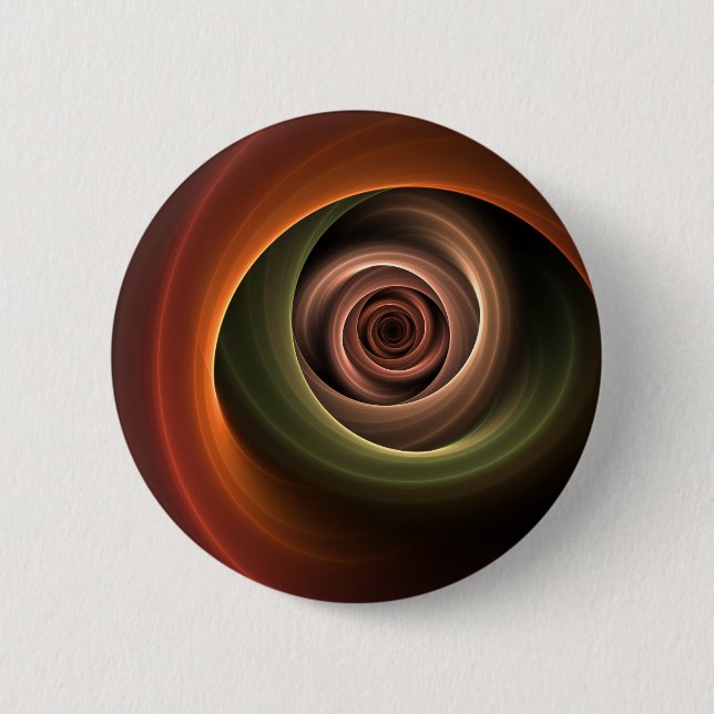 3D Spiral Abstract Warm Colours Modern Fractal Art 2 Inch Round Button (Front)