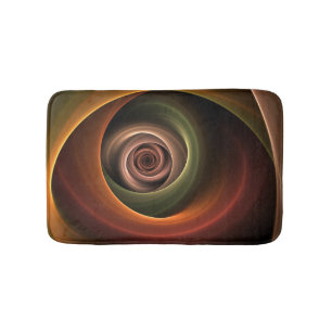 3D Spiral Abstract Warm Colours Modern Fractal Art Bath Mat